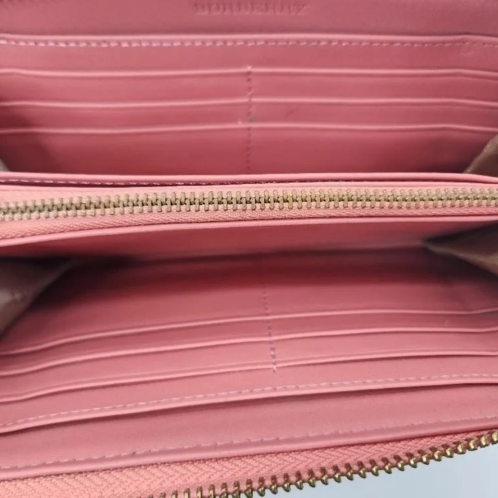 Burberry Tan and Pink Plaid Wallet - Picture 3 of 5
